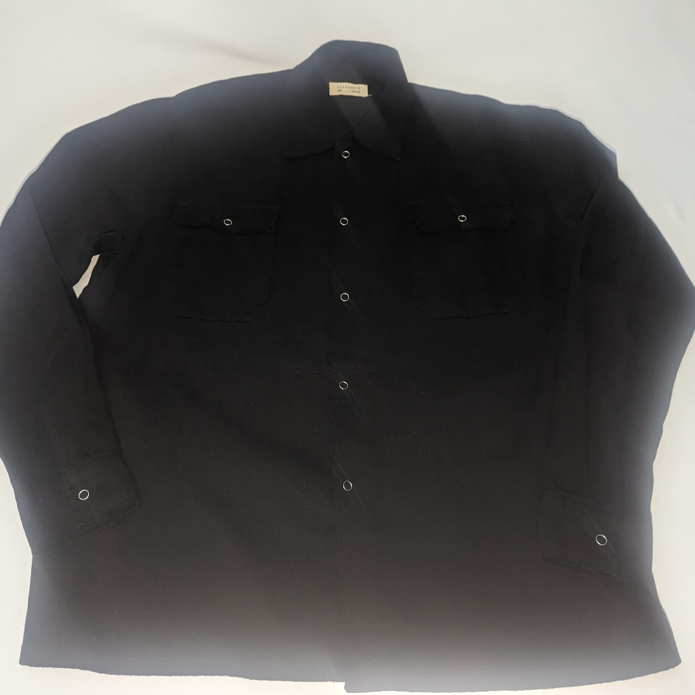 All saints Twist Black Long Sleeve Cotton Medium Shirt EUC